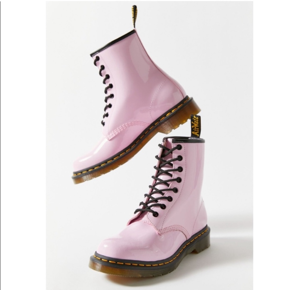 Dr. Martens Pink Patent 8-Eye Combat Boots - Picture 5 of 11